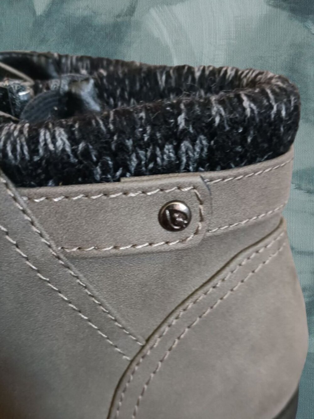 Sporto Womens Faux Suede Ankle Boots With Knit Collar & Lace-Up gray Size 7.5M - Picture 16 of 16
